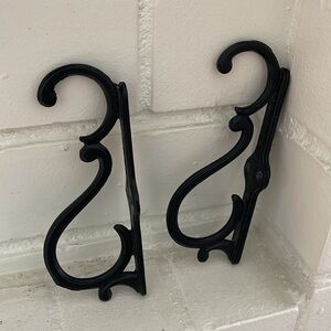 Anthropologie Black Iron Antique Hook Hardware (set of 2)